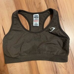 Gymshark Brown Sports Bra Moisture-Wicking Racerback